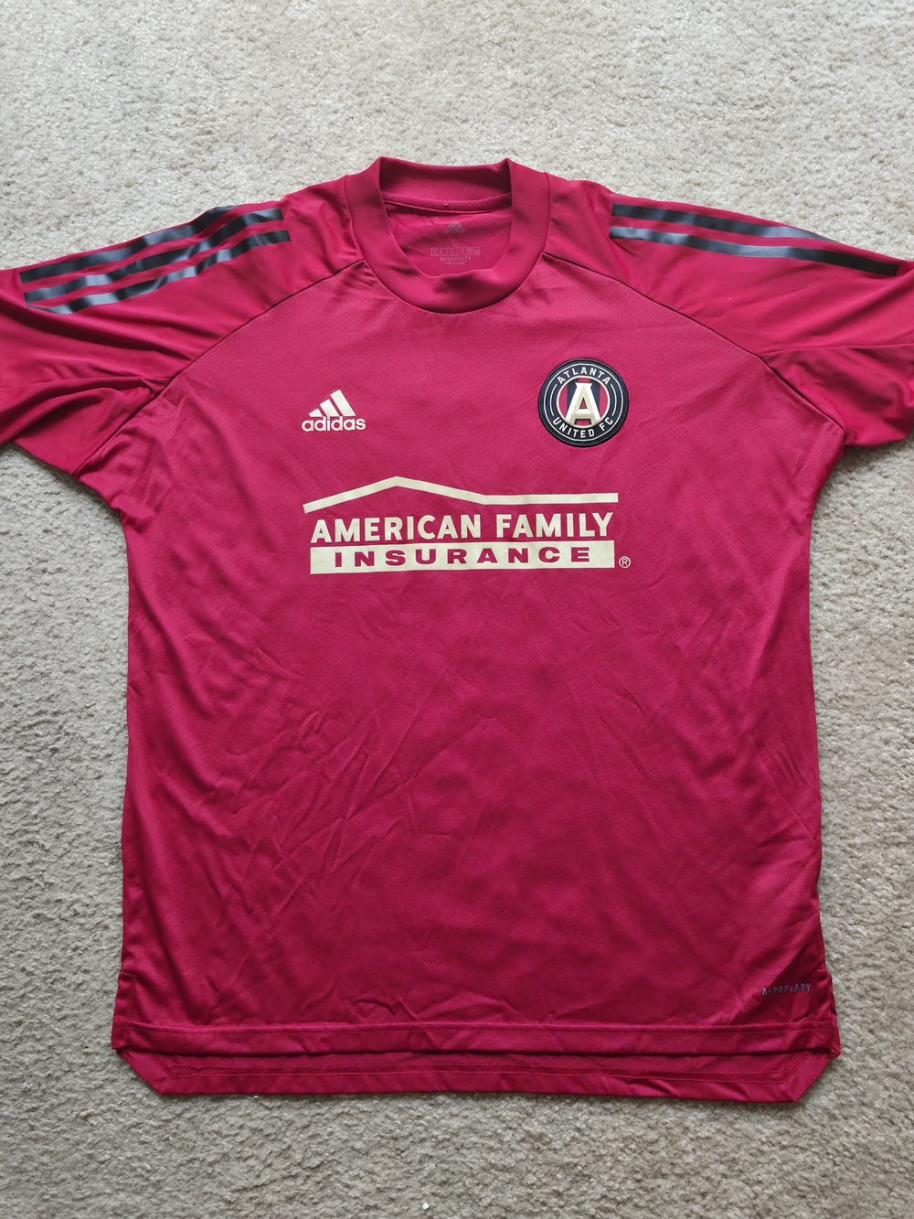 Adidas Atlanta United Red Soccer Jersey with Sponsor Logo